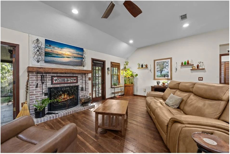 Board-and-Batten Ranch with Vaulted Living Room, interior or exterior detail view