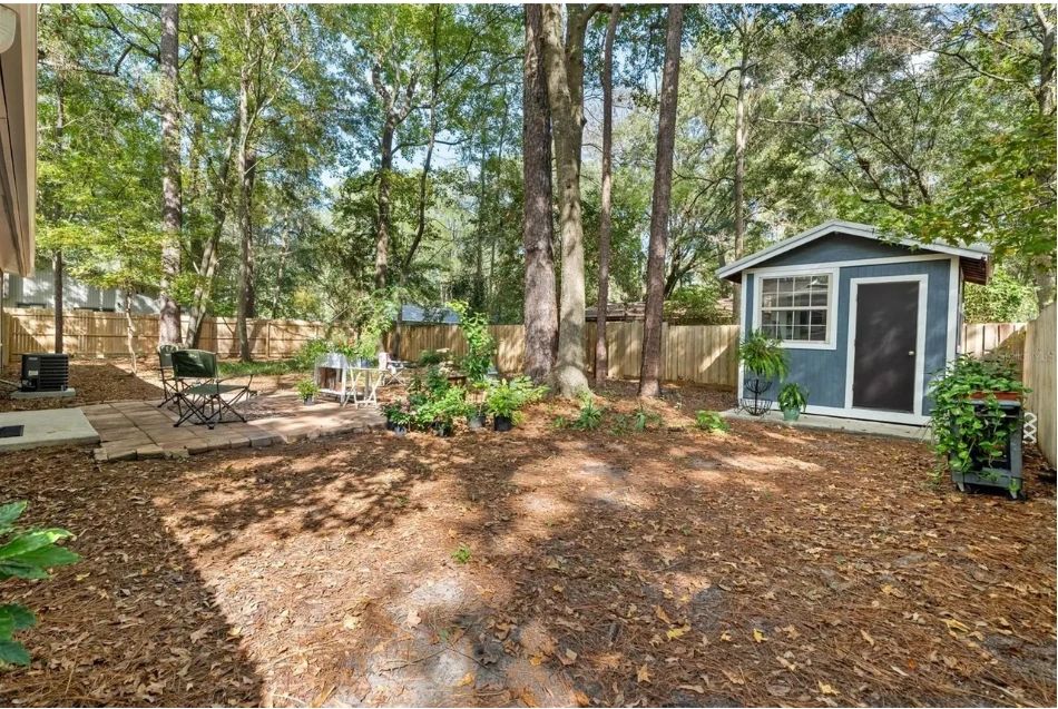 Blue-Gray Cottage on a Wooded Lot, interior or exterior detail view